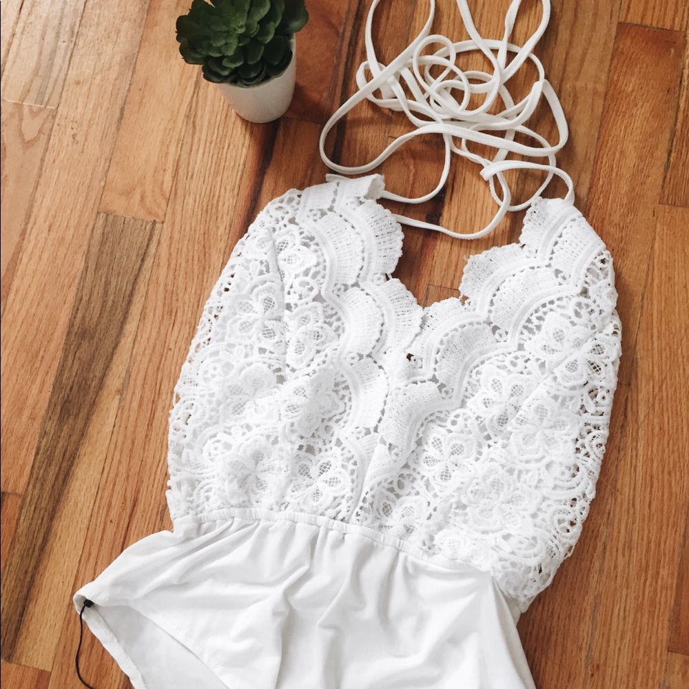 Lace top bodysuit